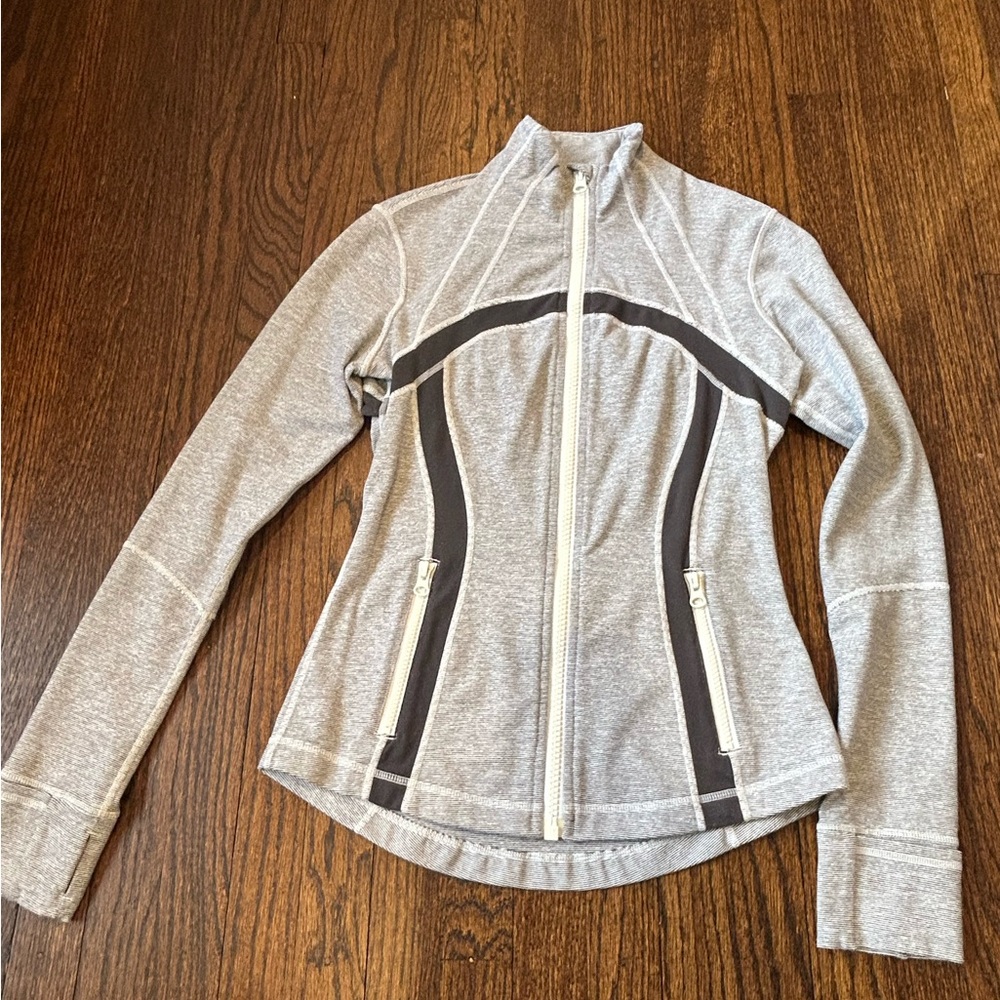 lululemon athletica Light Gray and Dark Gray Full-Zip Hoodie